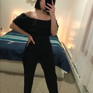 Black off the shoulders jumpsuit